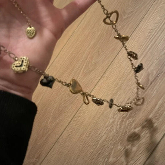 BETSEY JOHNSON SNAKESKIN HEARTS AND LOCKET NECKLACE - Picture 4 of 4